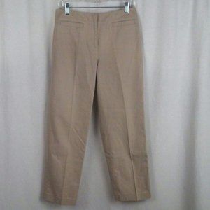 Talbots womens pants Sz 8 Short Beige Front zip Trouser Business career Stretch